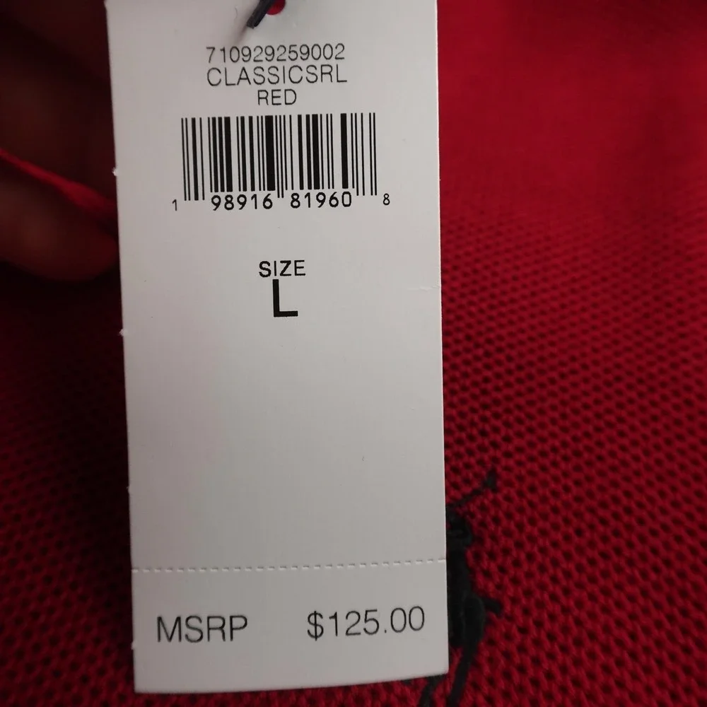 NEW Polo Ralph Lauren Sweater Mens L Red Waffle Knit Pullover Crewneck Pony Logo